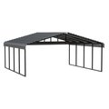 Arrow Storage Products Carport 20 ft. x 20 ft. x 9 ft. Charcoal CPHC202009